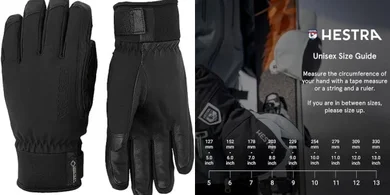 Hestra Alpine Gore-Tex Ski Gloves: Waterproof Leather 5-Finger