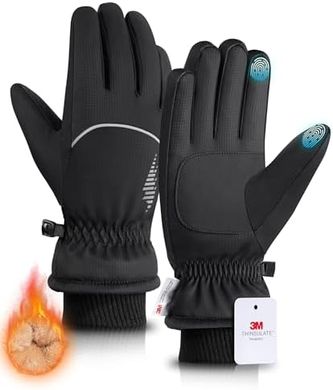 Warm, Waterproof Winter Gloves with Touchscreen for Skiing & Running
