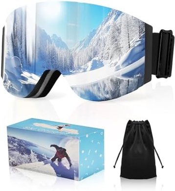Magnetic Flip-Up HD Snow Goggles (OTG, Anti-Fog, UV400)