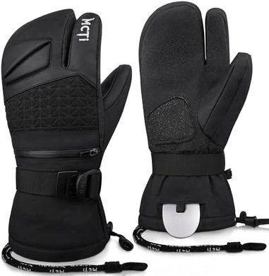 Waterproof 3-Finger Snowboard Mittens with Wrist Guard