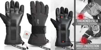 Touchscreen Snowboard & Ski Gloves with Wrist Guards
