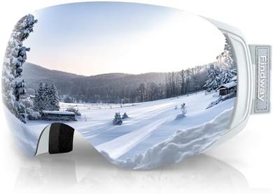 Findway Interchangeable Lens Ski Goggles (OTG, Anti-Fog)
