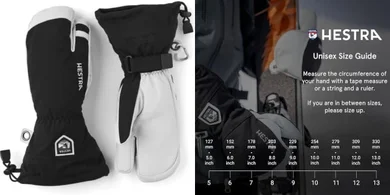 Hestra Army Leather Heli Ski Glove: 3-Finger Classic for Snow Sports