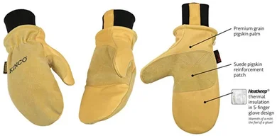 Kinco Premium Leather Work & Ski Mittens: Nikwax Waterproof