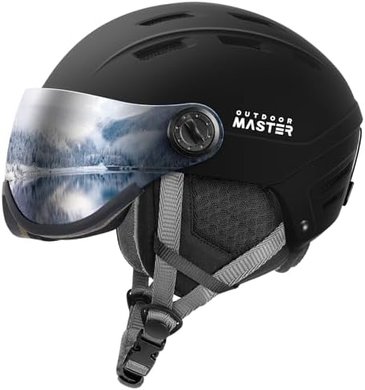 OutdoorMaster Snow Helmet & Goggle Set: Detachable Visor, EPS Foam, 14 Vents