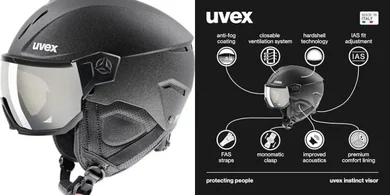 uvex Instinct: Adjustable Ski/Snowboard Helmet with Integrated Visor