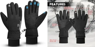 Waterproof, Windproof Winter Gloves (XL): Touchscreen, Anti-Slip for All Sports