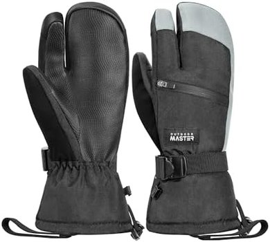 OutdoorMaster Waterproof Ski Gloves: Warm, Windproof, Double-Pocket
