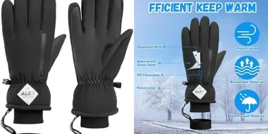 Warm, Waterproof Winter Gloves with Touchscreen & Fleece Lining