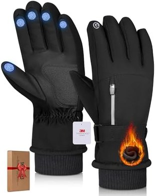Waterproof Thinsulate Winter Ski Gloves (-10°F, touchscreen)