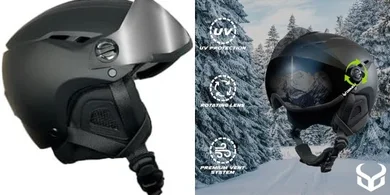 Demon United Visor Helmet: Removable Goggles, Dial Adjust