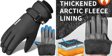 Waterproof Thermal Ski Gloves with Touchscreen & Fleece Lining (-20℉)